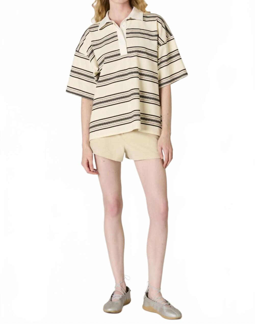 NEW NIA ronda striped top in beige